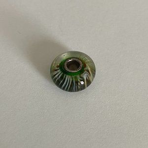 Authentic Trollbeads Blue-Green Feather Bead